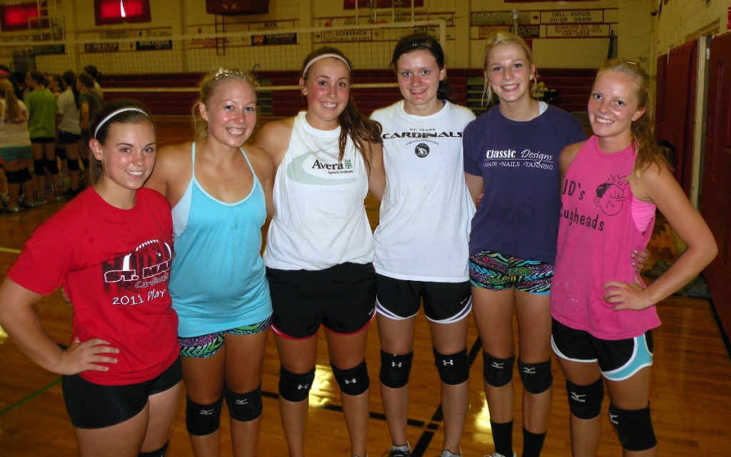 L to R:  Kaitlyn Vortherms, Kiley Reecy, Amber Hansen, Kelly Michel, Ally Mullaney, Abby Siemonsma