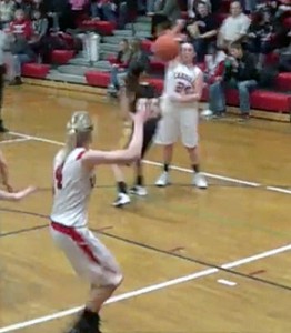 Amber Hansen pass to Ally Mullaney for lay-up.