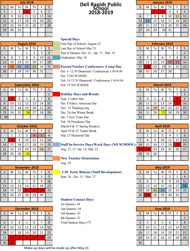2018 2019 School Calendars Planned Big Sioux Media Sports Network